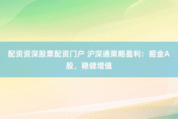 配资资深股票配资门户 沪深通策略盈利：掘金A股，稳健增值