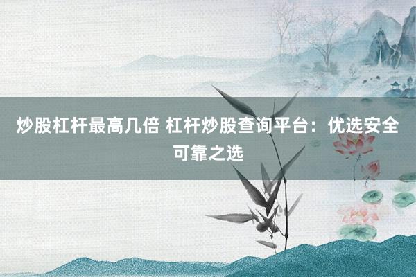 炒股杠杆最高几倍 杠杆炒股查询平台:优选安全可靠之选