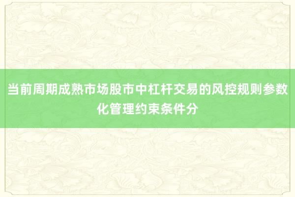 当前周期成熟市场股市中杠杆交易的风控规则参数化管理约束条件分