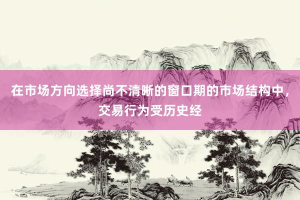 在市场方向选择尚不清晰的窗口期的市场结构中，交易行为受历史经